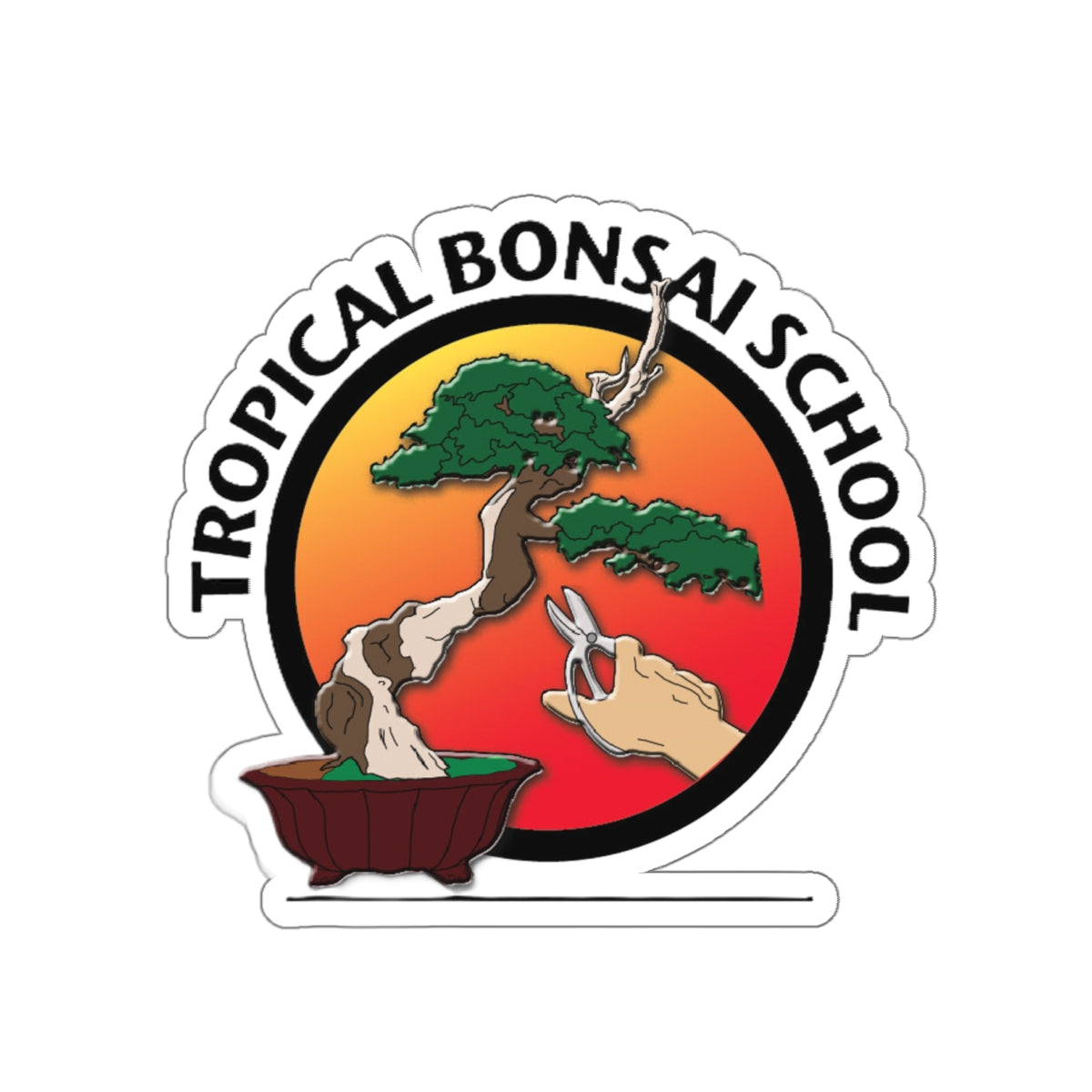 Tropical Bonsai School Logo Kiss-Cut Stickers