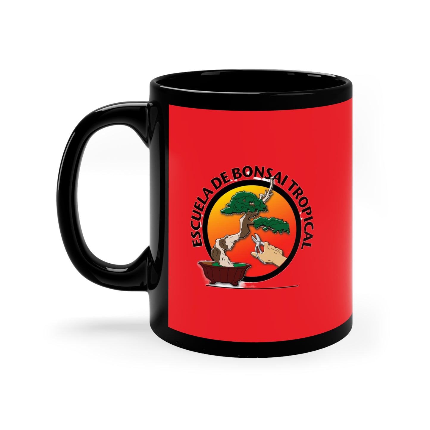 Escuela de Bonsai Tropical 11oz Black Mug