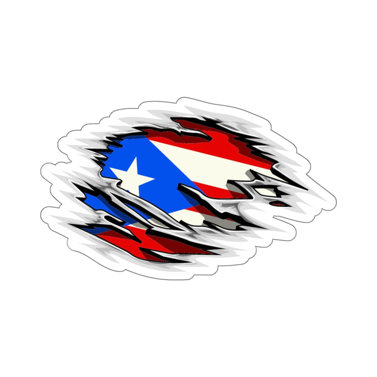 Puerto Rico Flag Cut Stickers