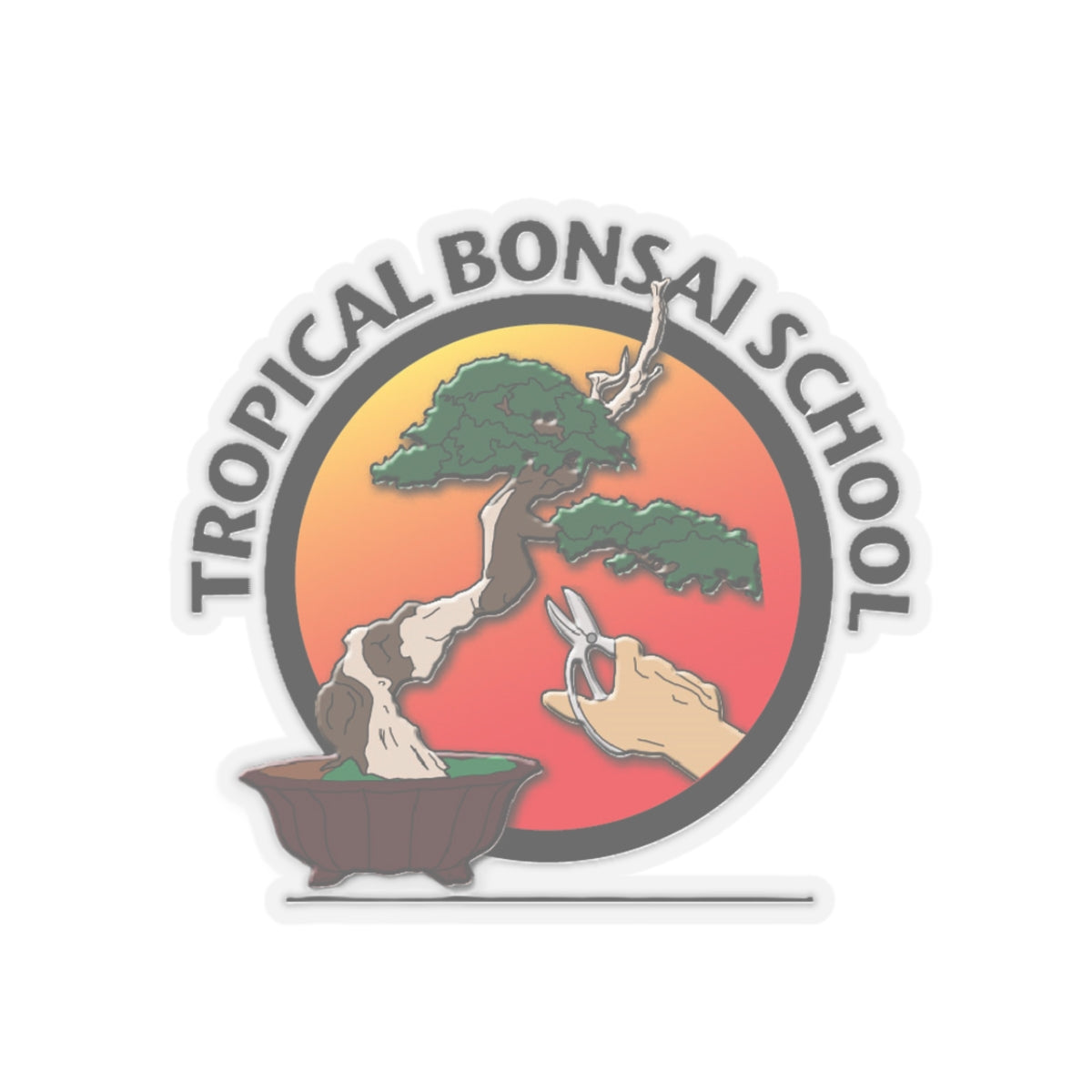 Tropical Bonsai School Logo Kiss-Cut Stickers