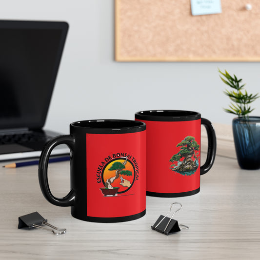 Escuela de Bonsai Tropical 11oz Black Mug