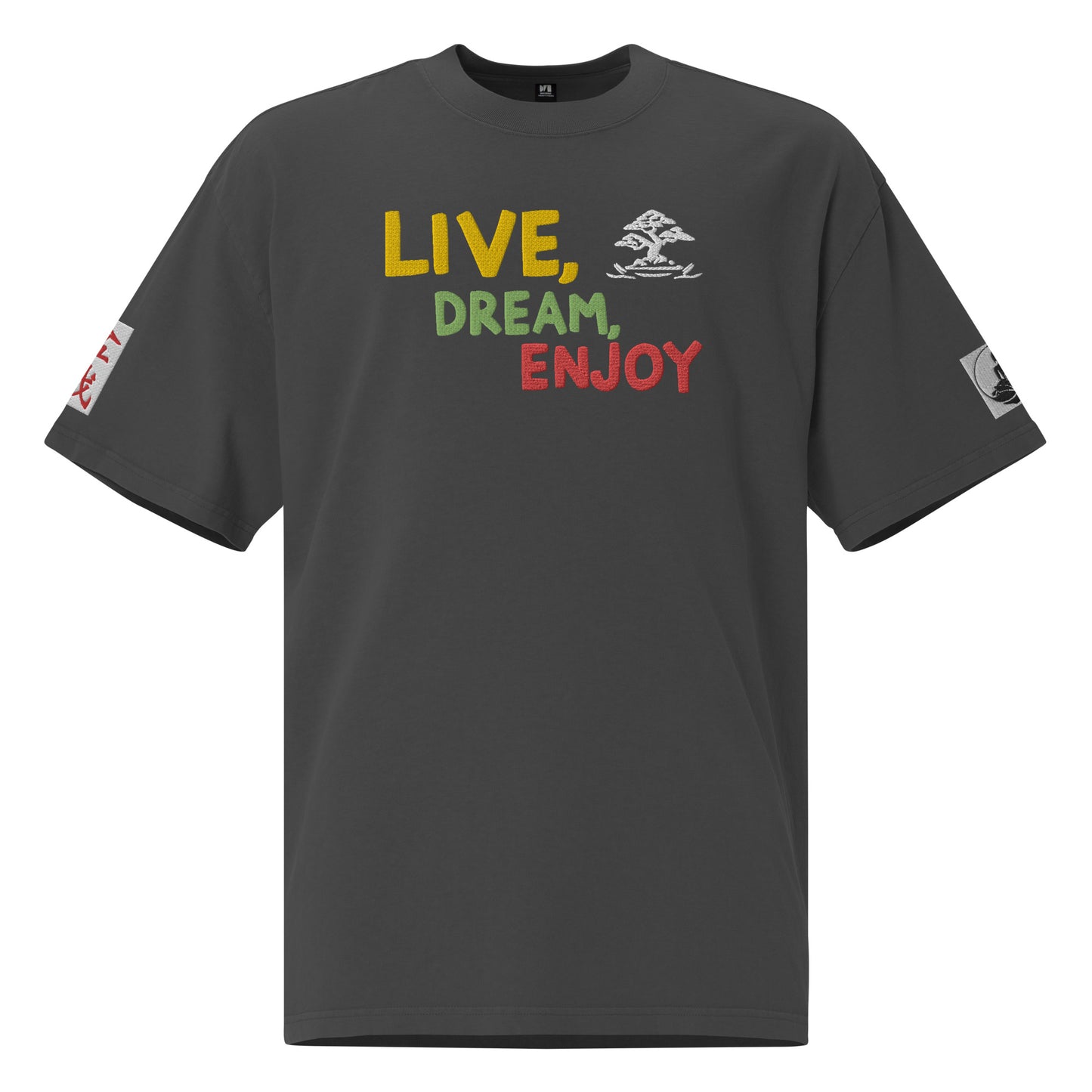 Live, Dream Enjoy Oversized faded t-shirt