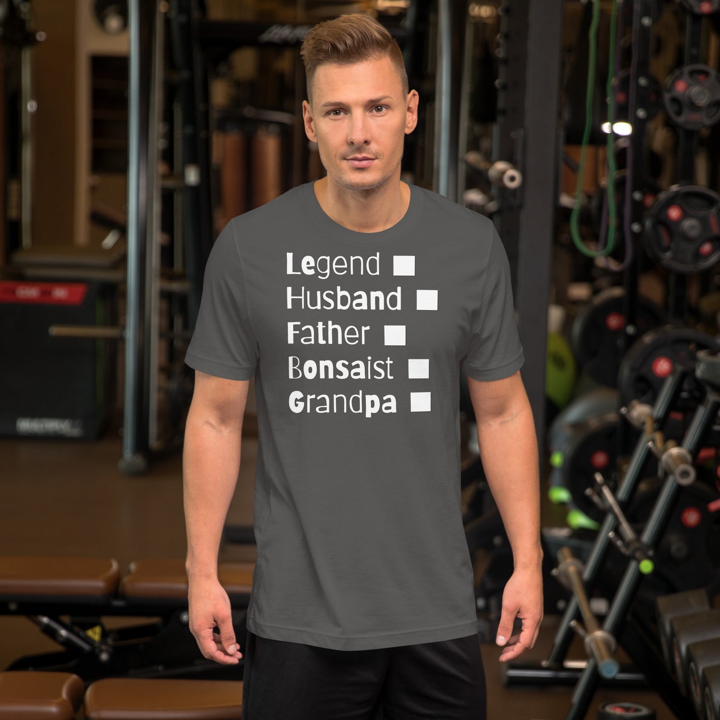 Bonsaist, Legend, Husband, Grandpa, mark yours unisex t-shirt