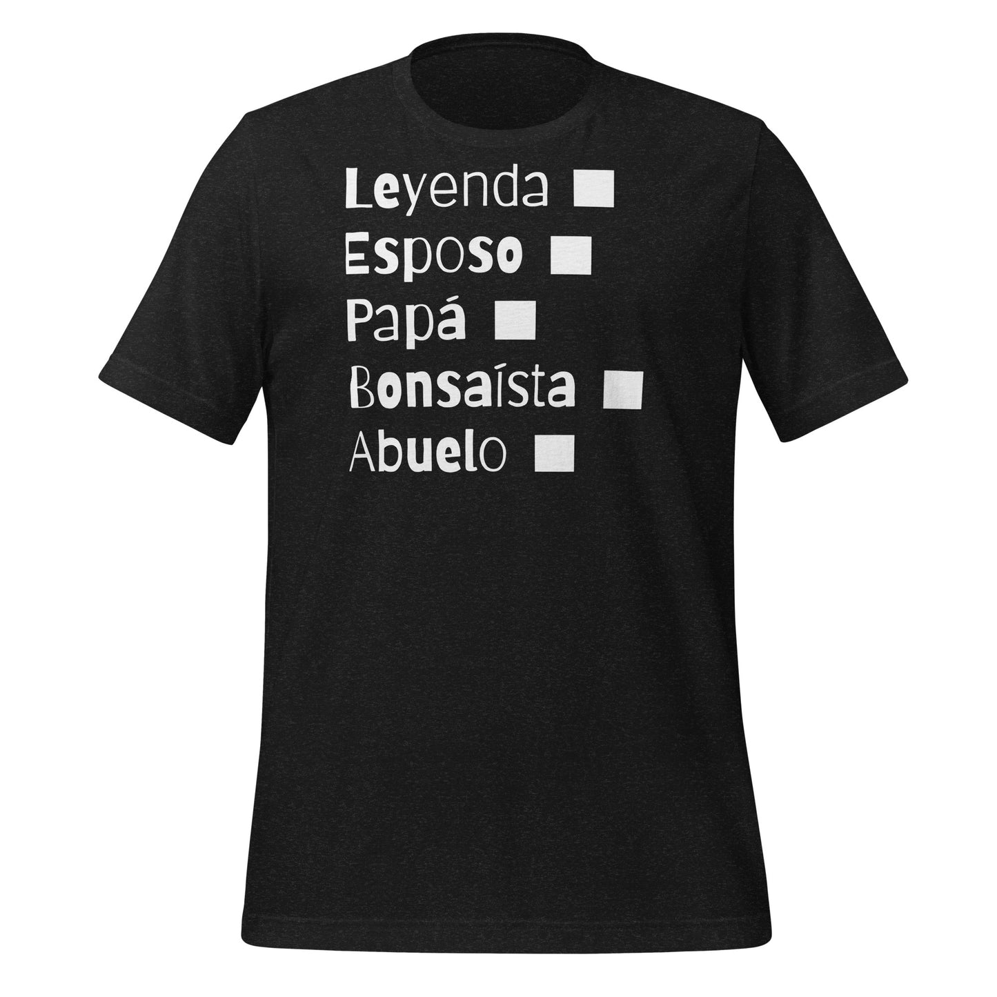 Bonsaista, Leyenda, Papa o Abuelo.Camiseta de manga corta unisex