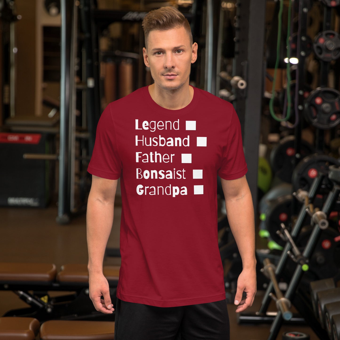 Bonsaist, Legend, Husband, Grandpa, mark yours unisex t-shirt