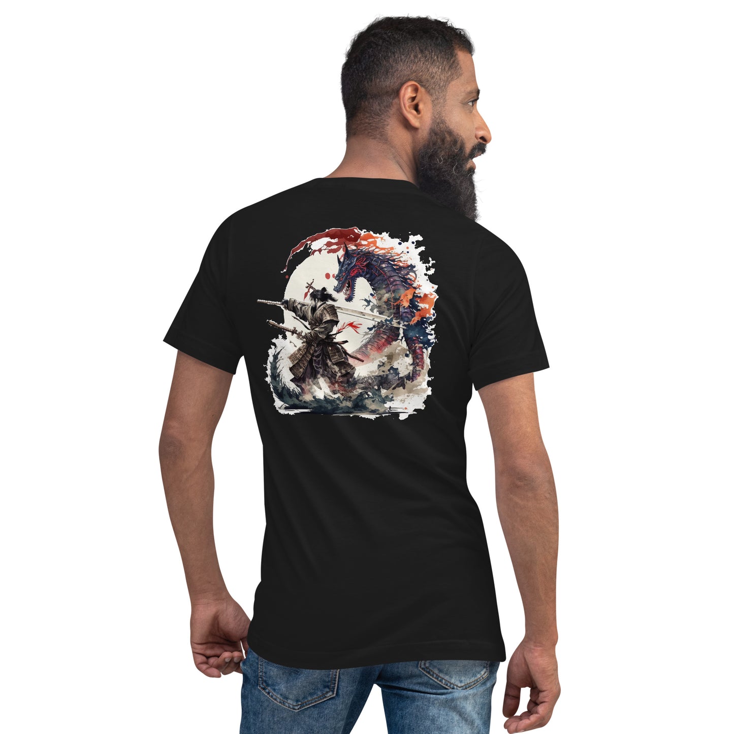 Camiseta de manga corta y cuello de pico unisex