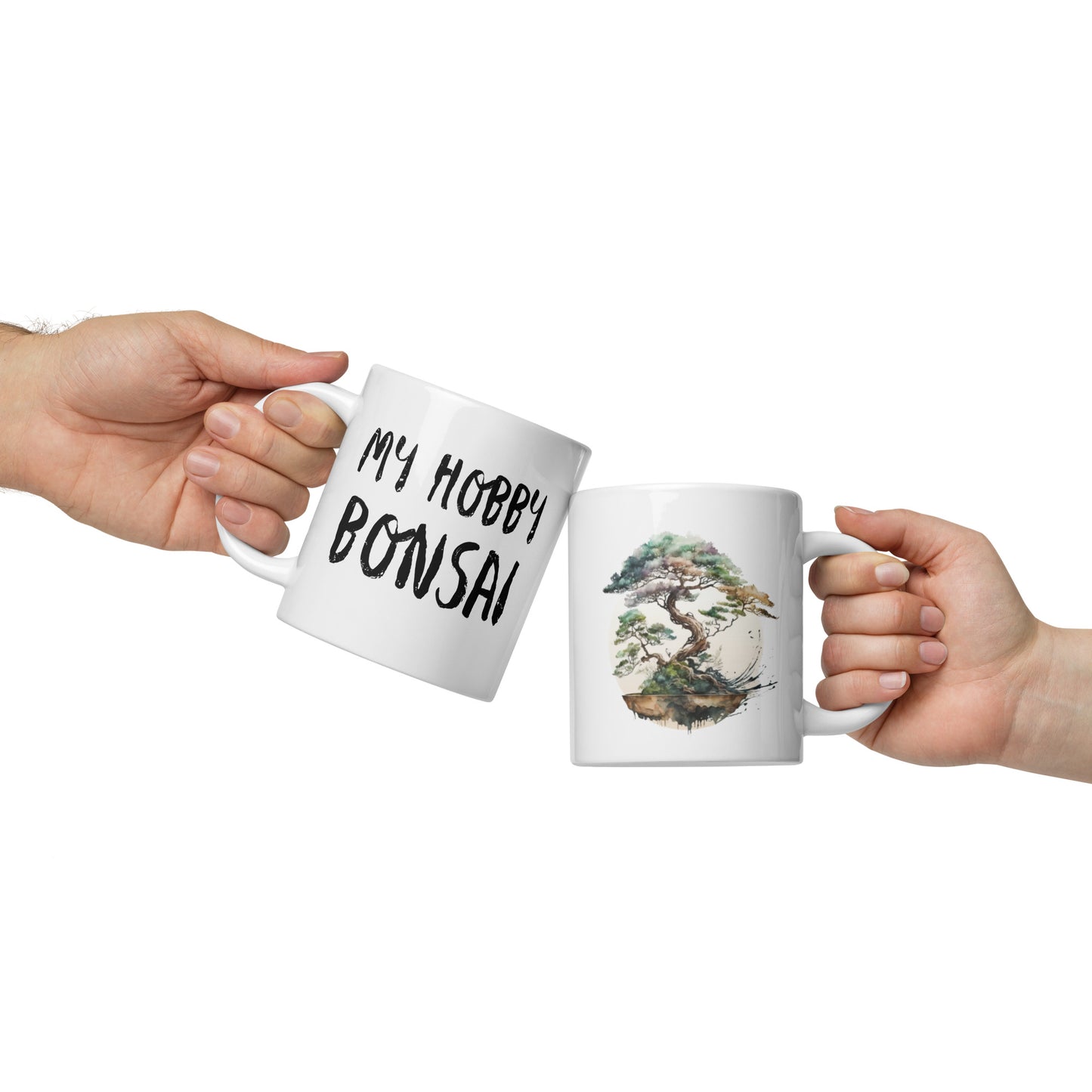 My Hobby Bonsai White glossy mug